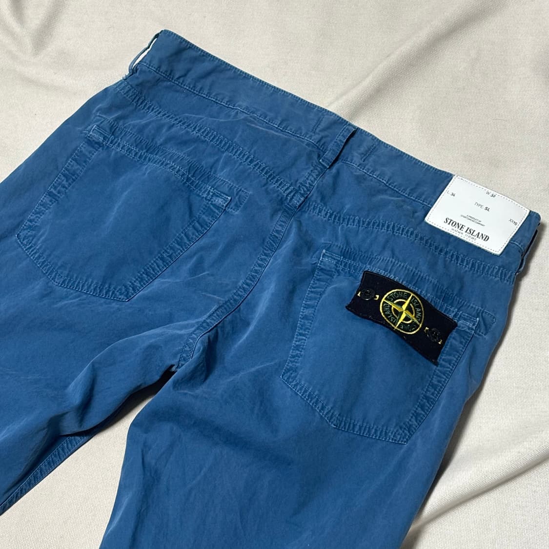 W32 스톤아일랜드 TYPE:SL 블루 코튼 팬츠 상품이미지1