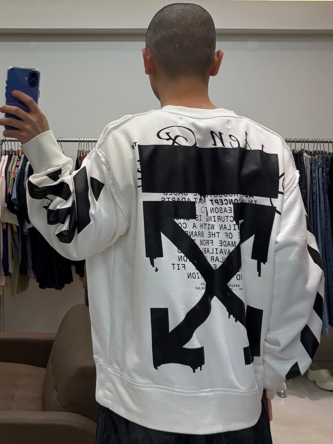 오프화이트 드리핑 애로우 인콤피우토 스웨트셔츠 상품이미지9