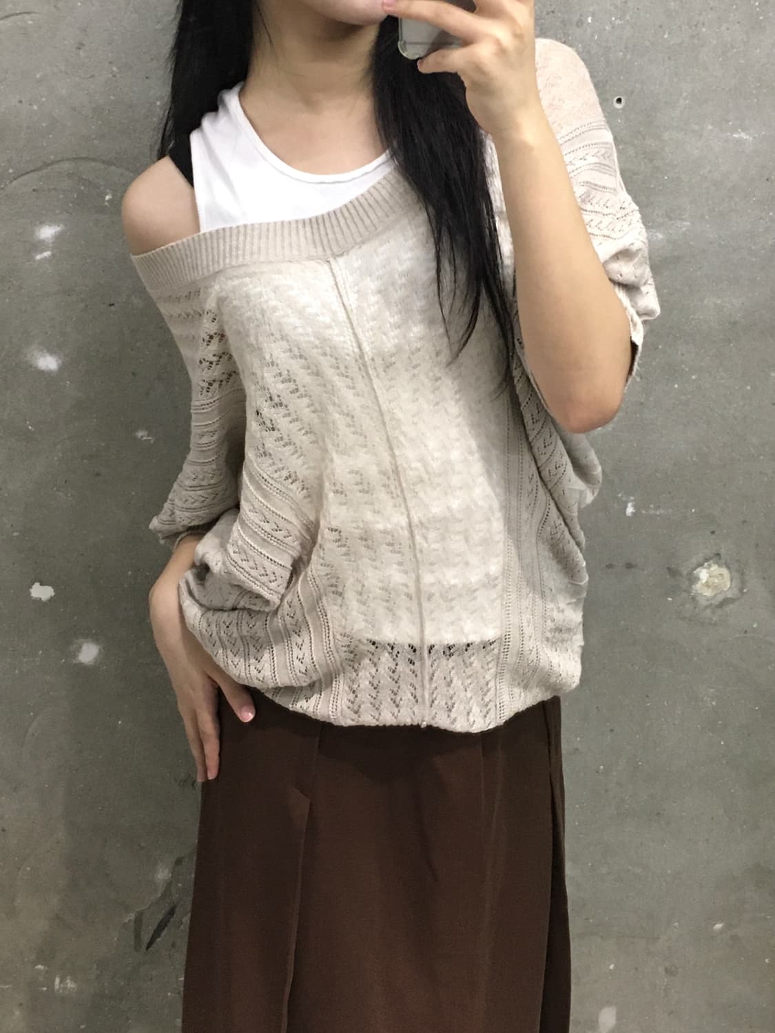 Junya Watanabe 준야와타나베 베이지 펀칭 니트 상품이미지3