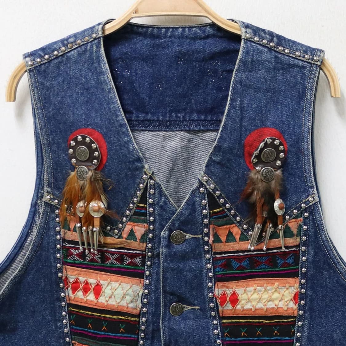 VINTAGE ETHNIC DENIM VEST 70925 상품이미지3
