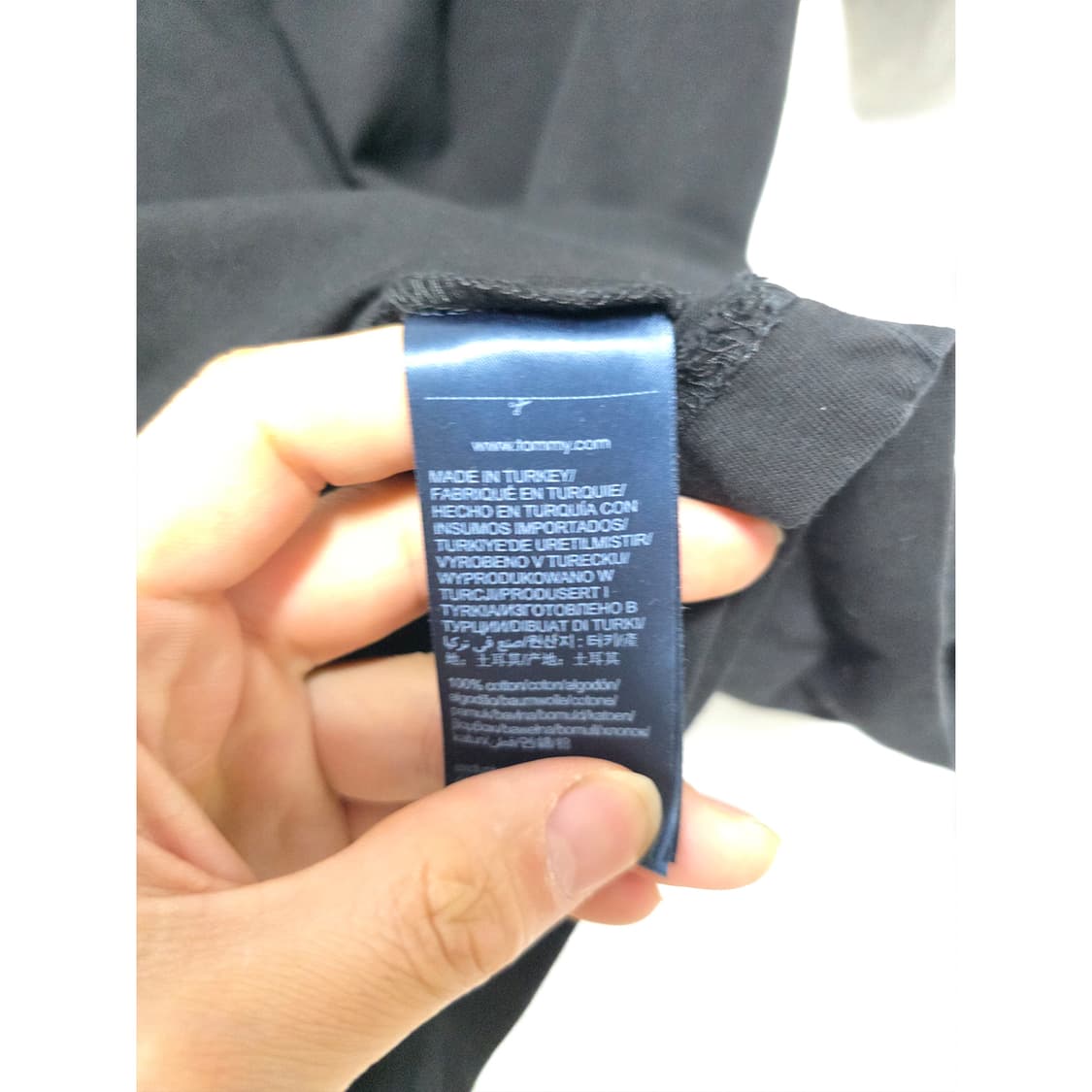 타미힐피거 블랙 오가닉 코튼 반팔티 XL 상품이미지3