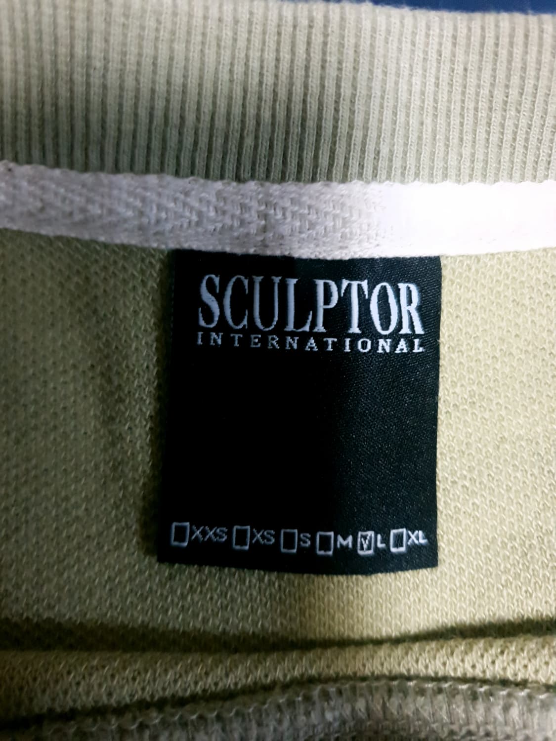 (24s) 스컬프터 스트라이프 코튼니트 롱슬리브 라이트 카키 (L) 상품이미지4