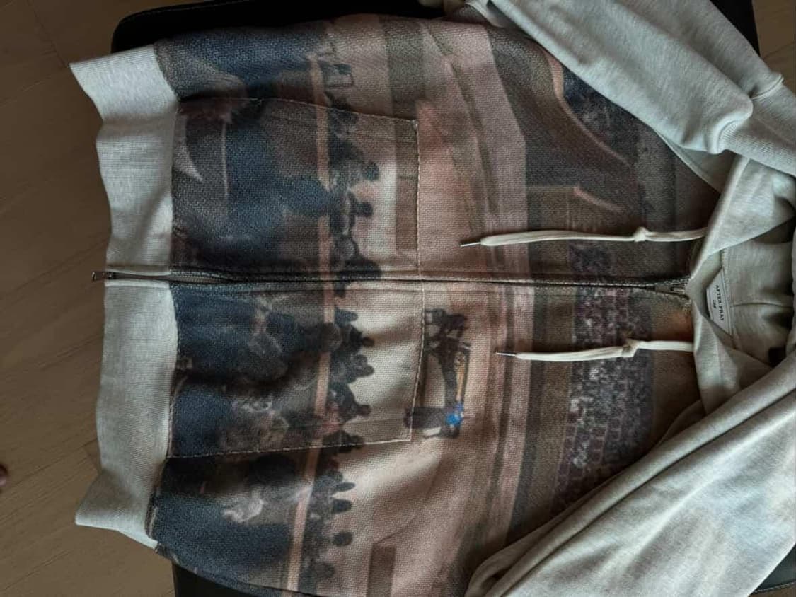 프린트 패널 후디 집업 상품이미지2