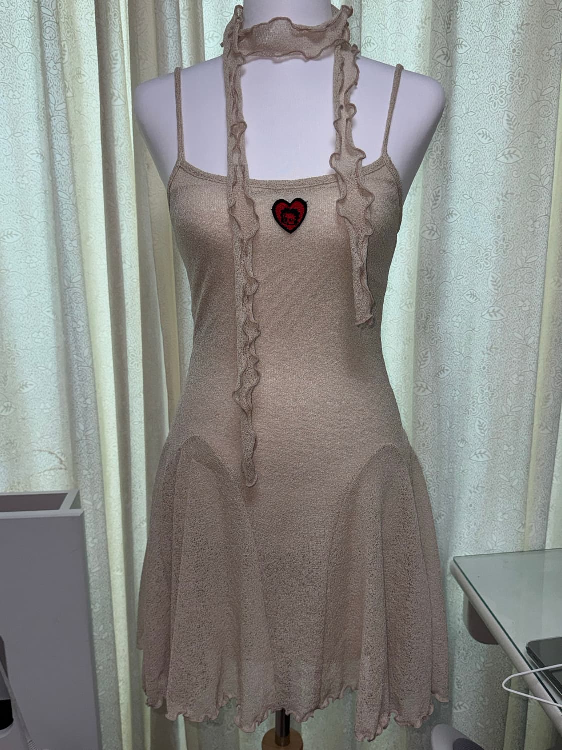 Betty boop tie flare mini dress 상품이미지3