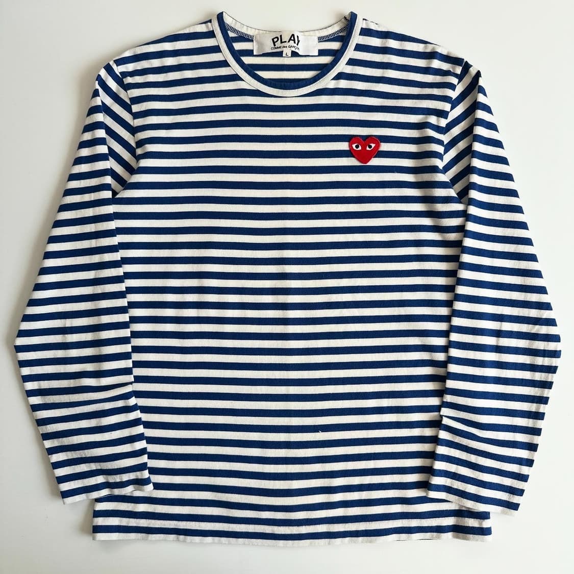 Comme Des Garsons 꼼데가르송 블루 스트라이프 보더티 상품이미지3