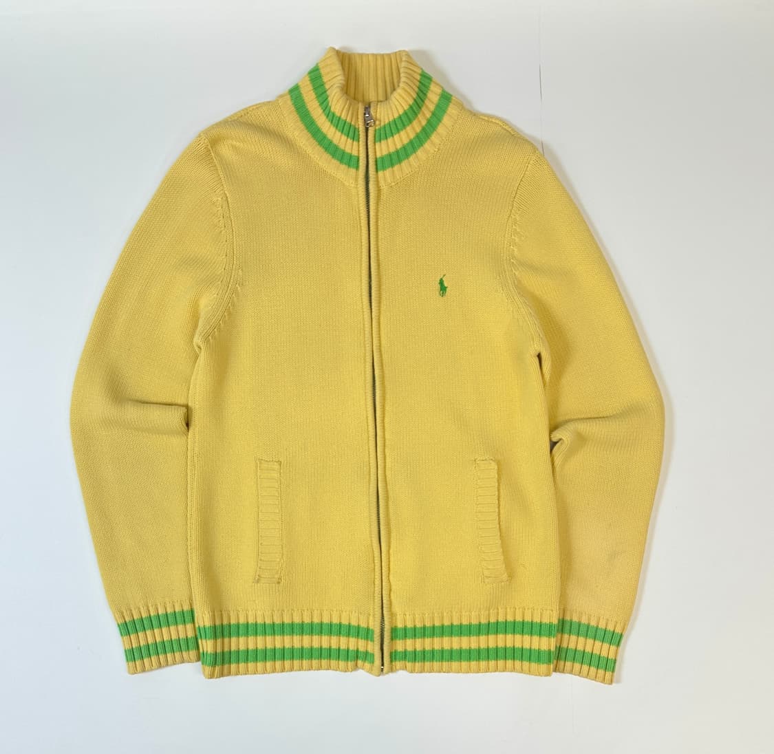 폴로 2way 니트 레몬 풀집업 L 상품이미지1