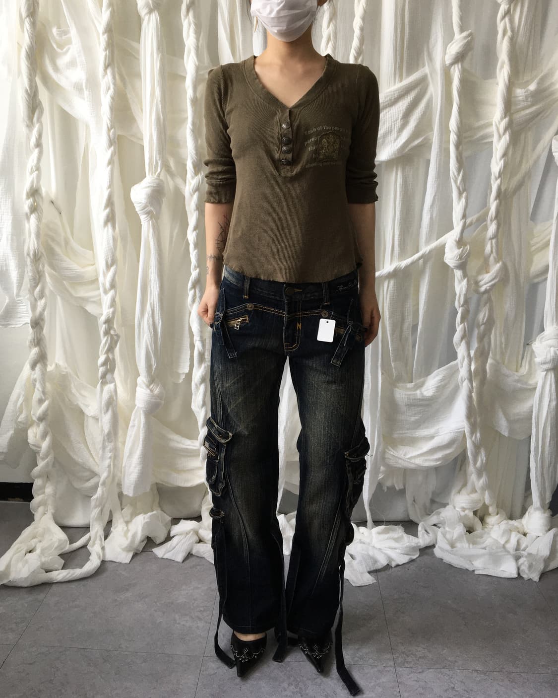 Cago pocket belted denim pants 상품이미지10