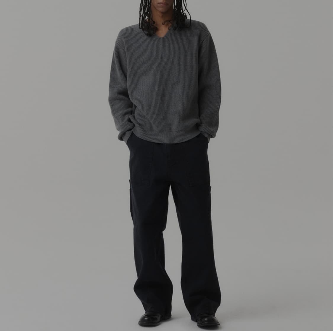 파브레가 브이넥 헤비코튼 니트 2size _ 남성 상품이미지1