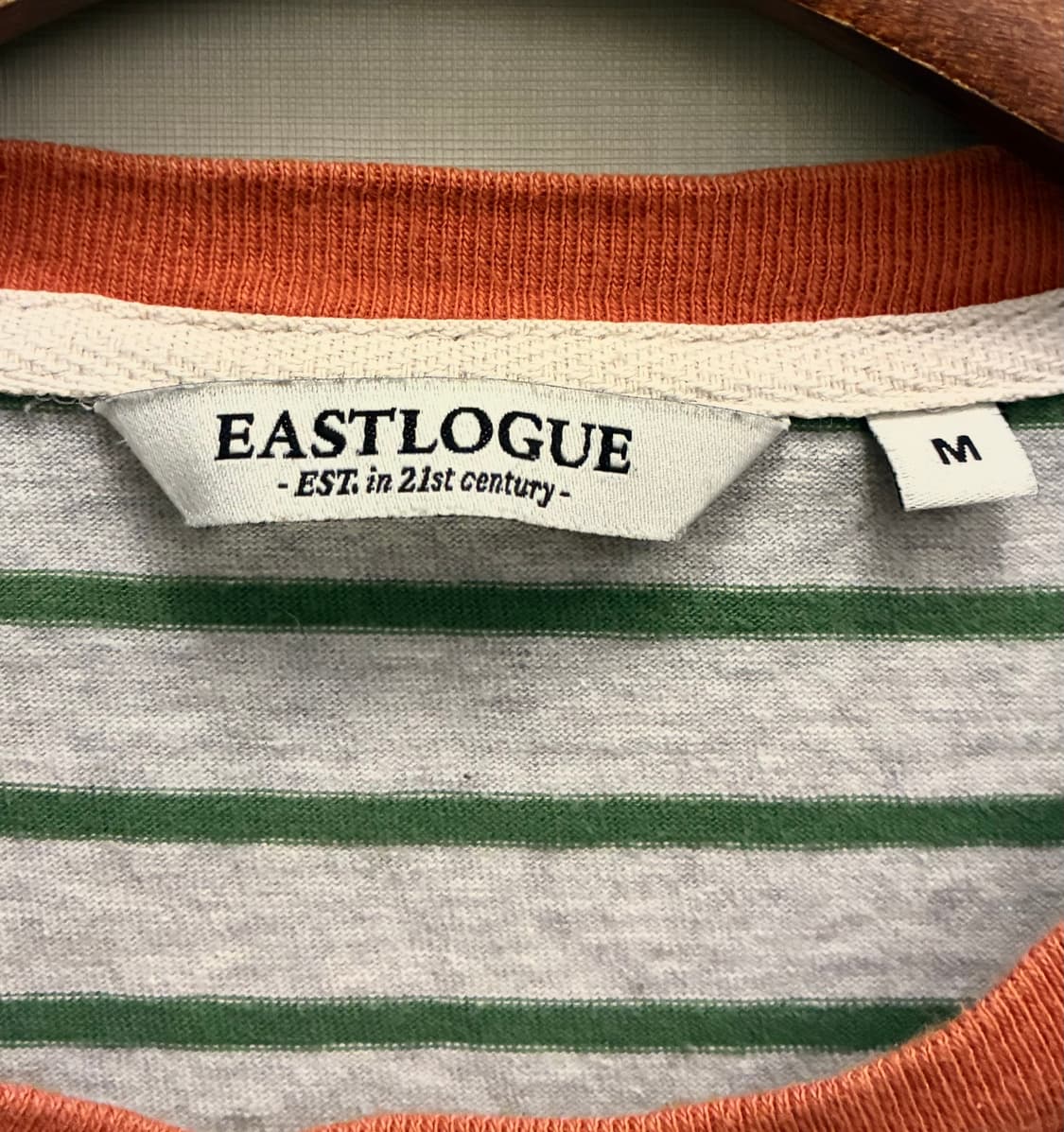 (M/100)이스트로그 코튼 스트라이프 포켓 반팔티셔츠  상품이미지9