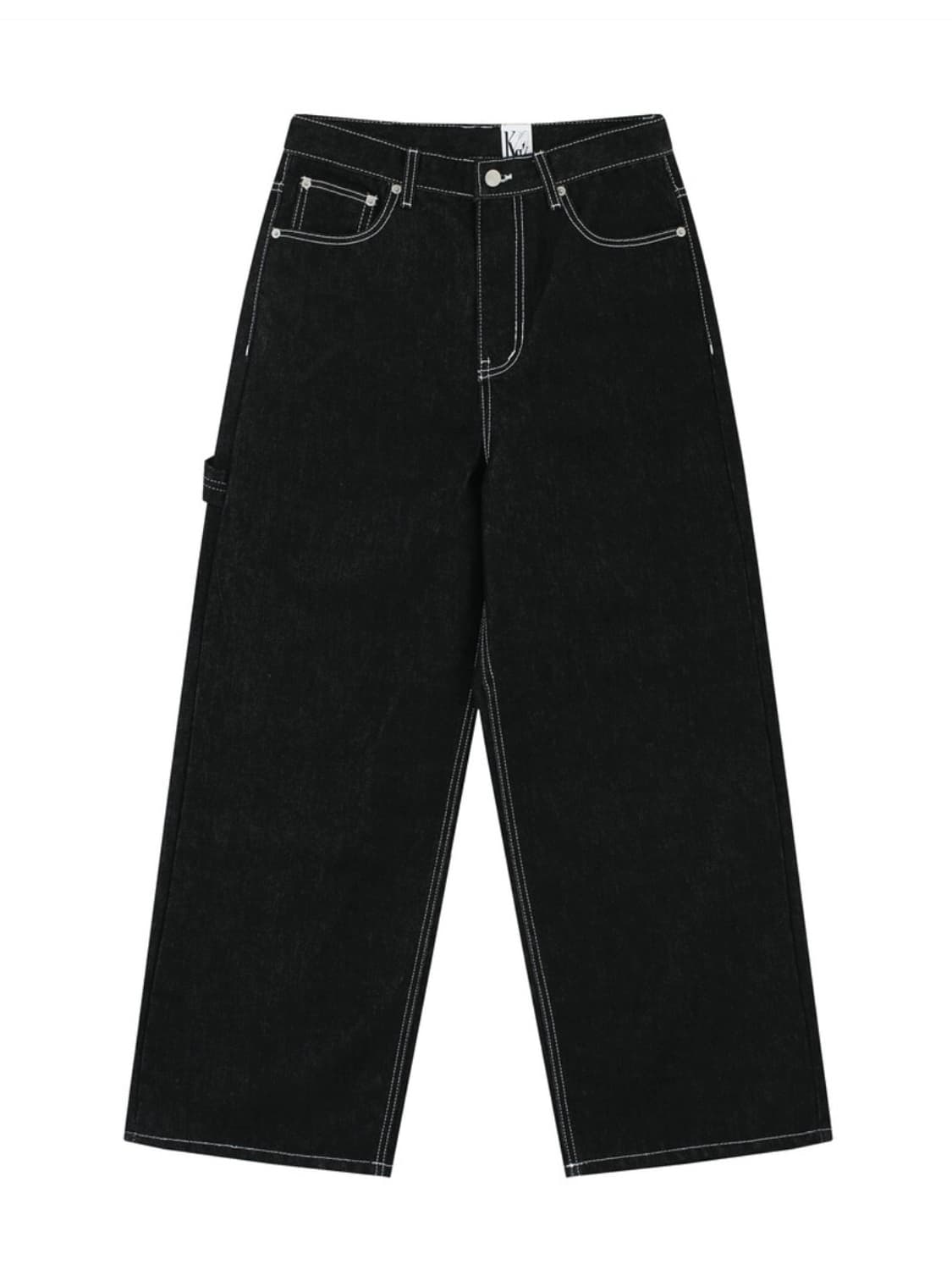 Embroied Nonfade Denim Pants Black 상품이미지2