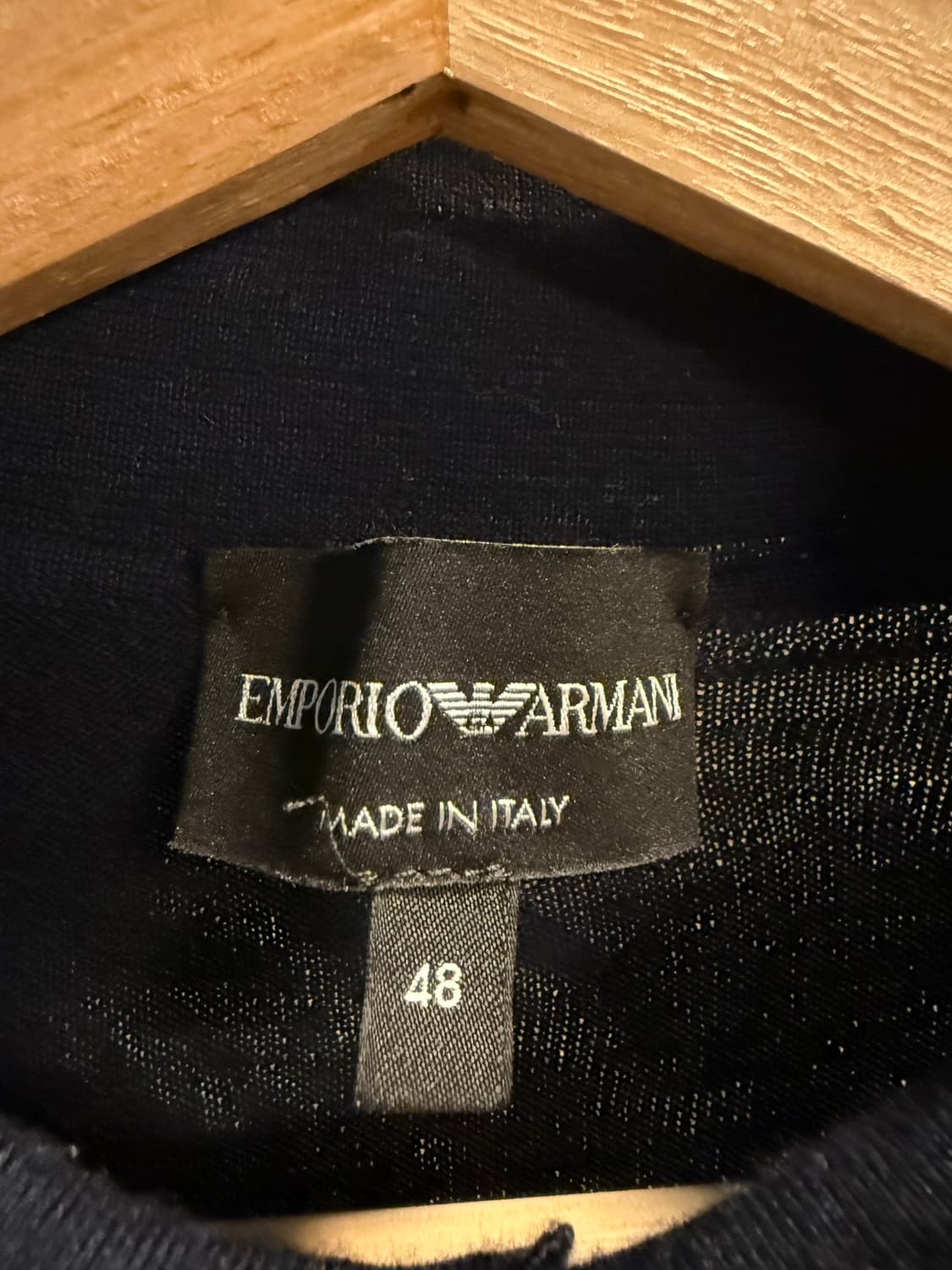 48 엠포리오아르마니 ARMANI 울 니트 폴로 네이비 상품이미지6