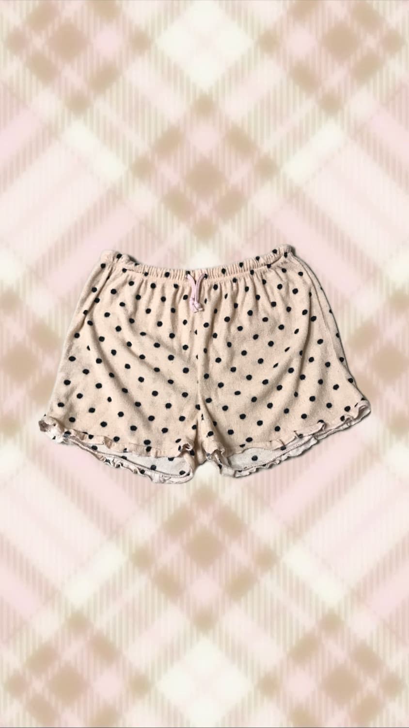핑크 땡땡이 도트 반바지 숏팬츠 룸웨어 라떼 히메 갸루 러블리 로걀 상품이미지1