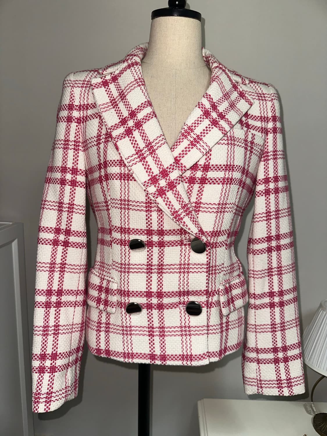 Zara 체크 트위드 자켓 상품이미지1