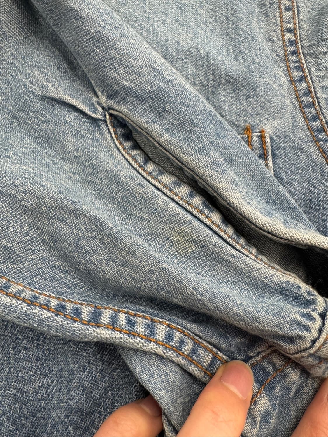 리바이스 데님 셔츠 원포켓 포인트 오렌지 택 중청 상품이미지7