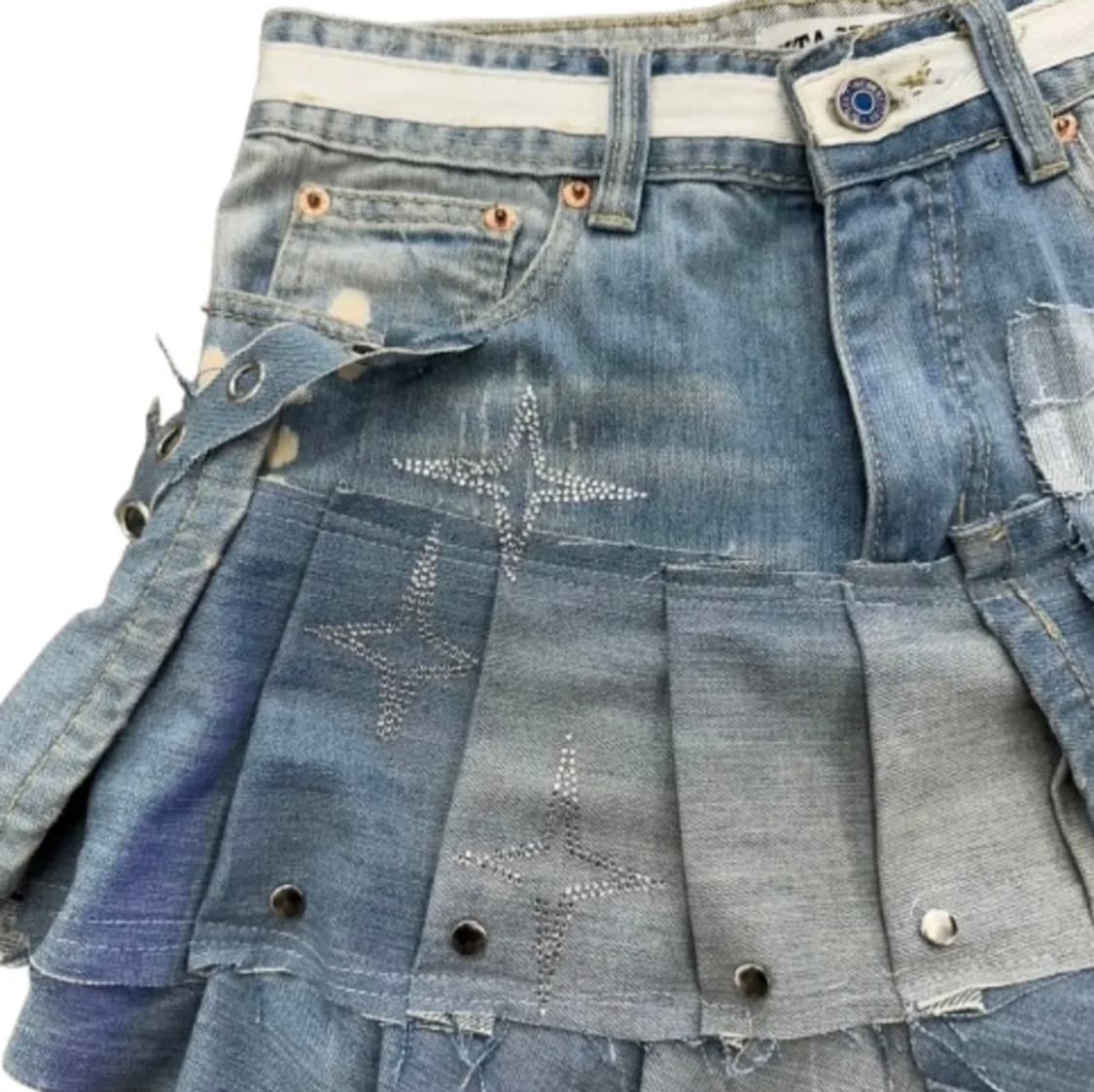 Heart sparkle Remake Denim skirt  상품이미지2
