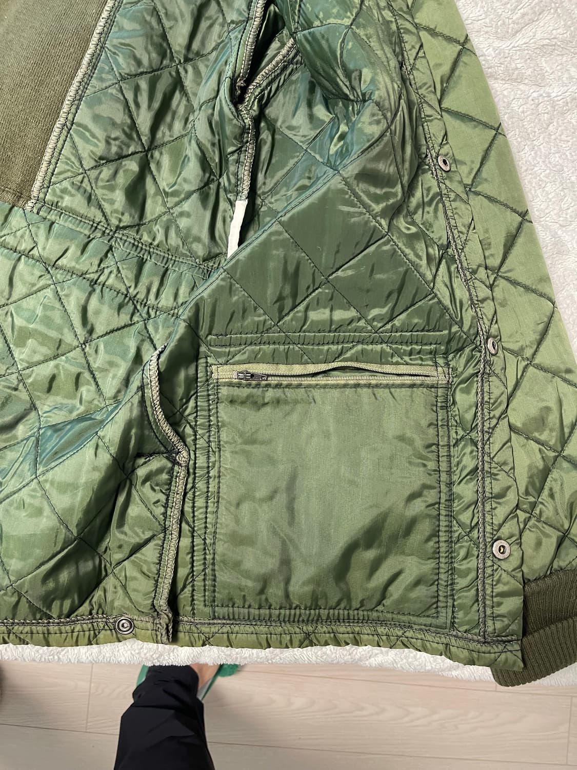 헌팅 월드 헌팅 퀼팅 자켓 올리브 M 상품이미지8