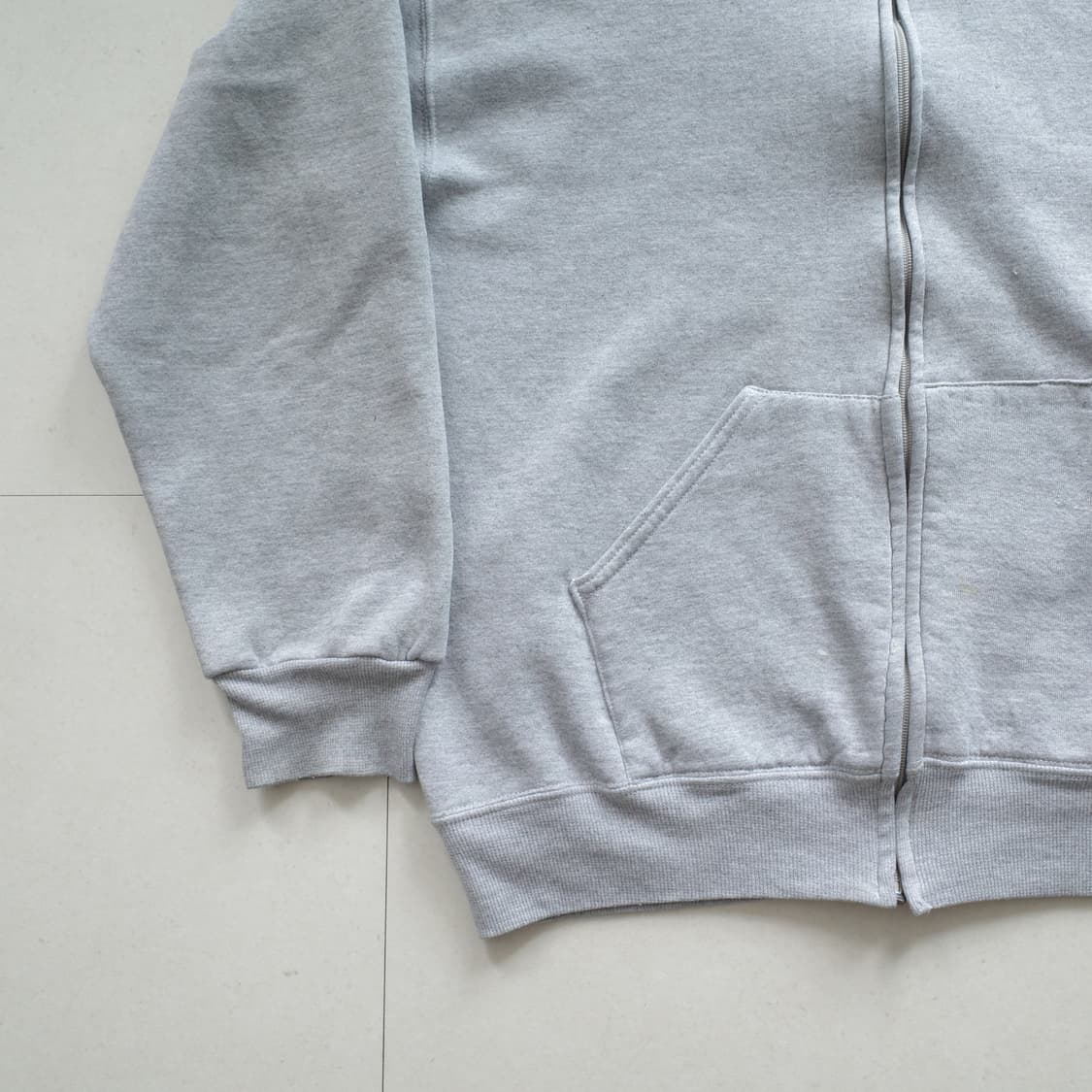 90s 러셀 애슬레틱 MADE IN USA 그레이 후드집업 XL 상품이미지3