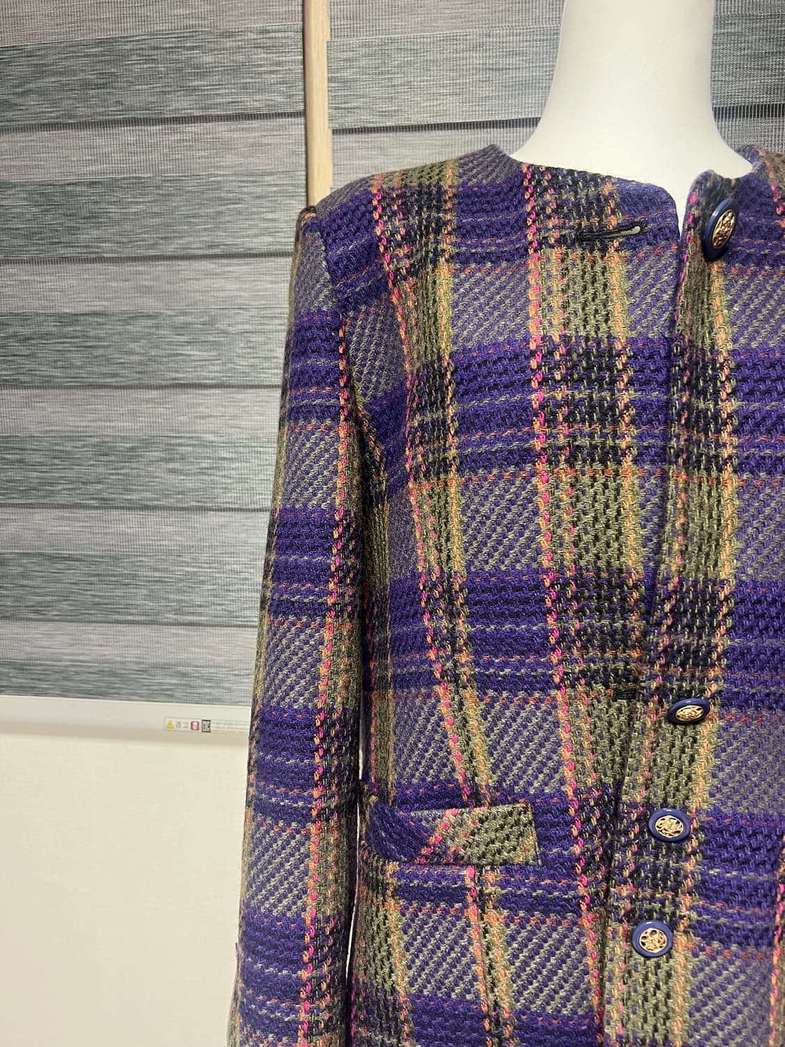 트위드 체크 자켓 (55-77가능) 상품이미지3