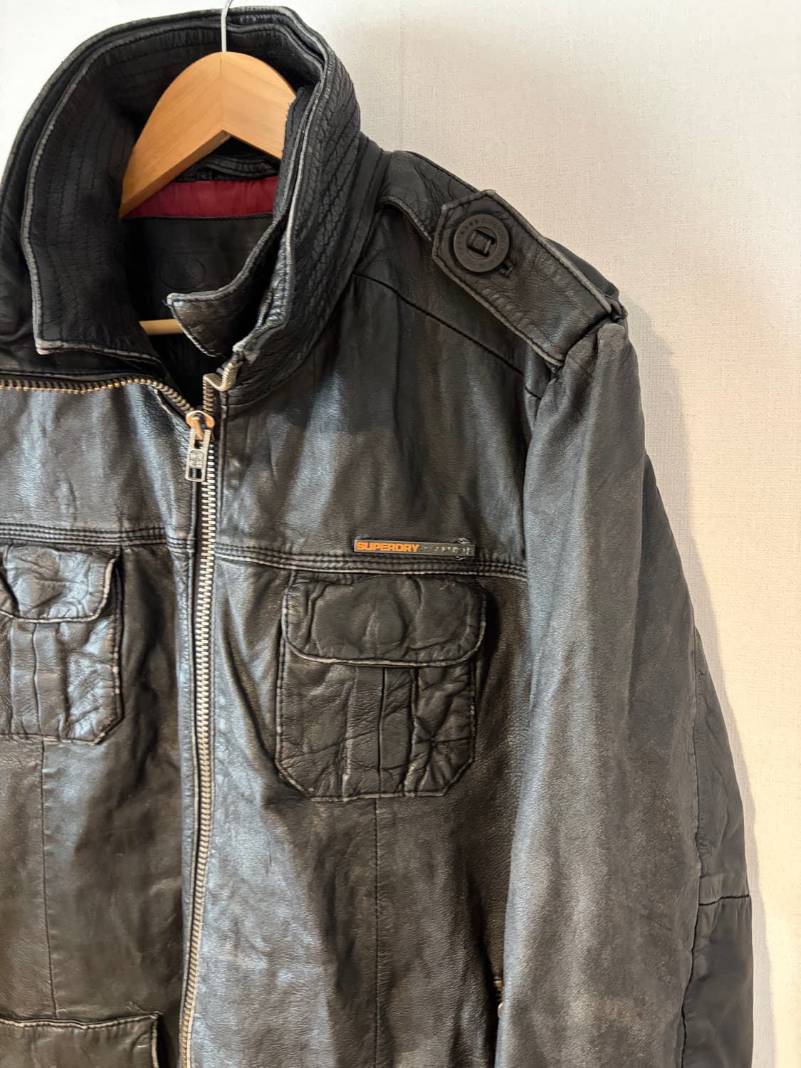 SuperDry Leather Jacket 상품이미지1