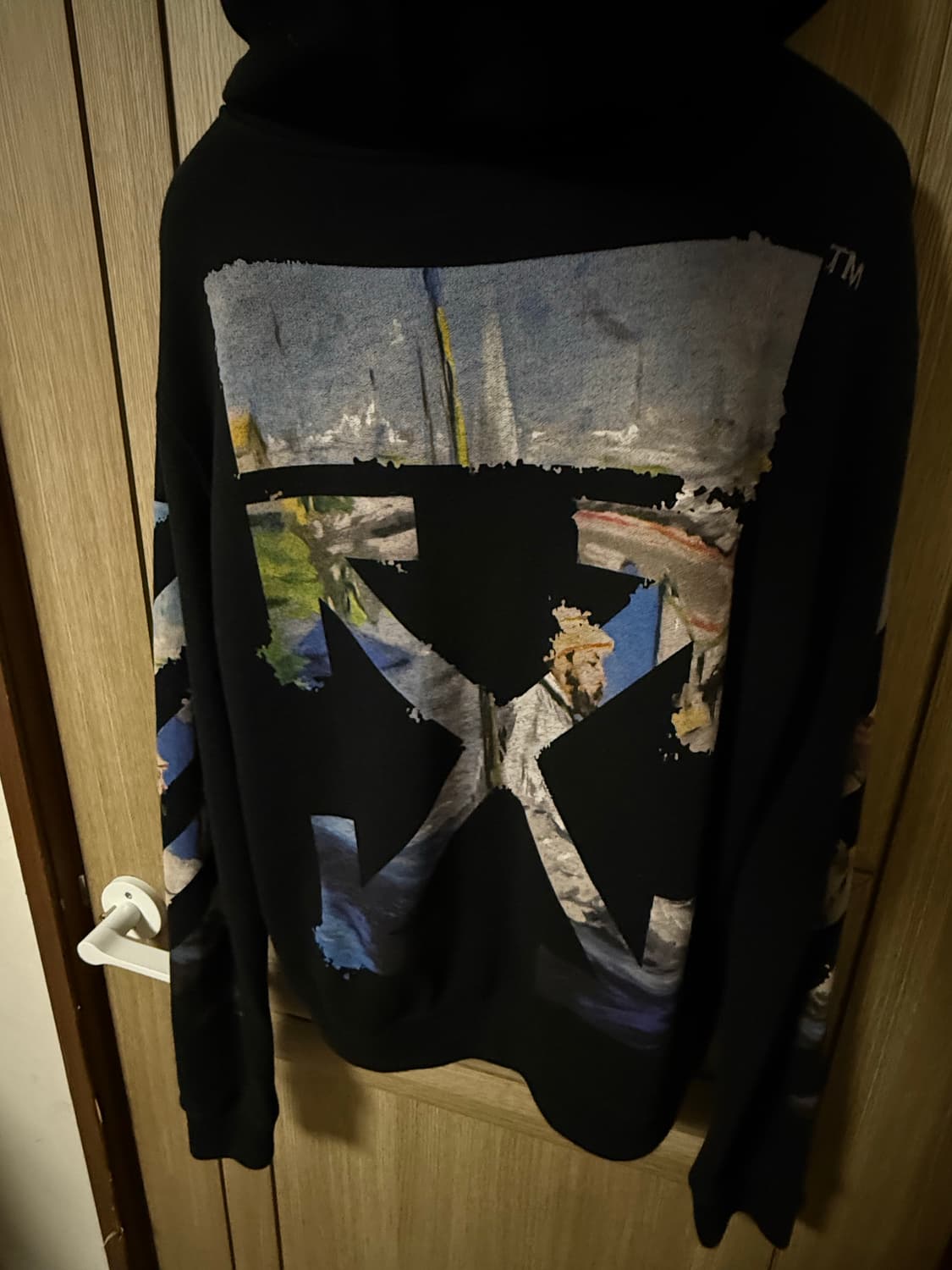 오프화이트 유화 후드집업 블랙  상품이미지3