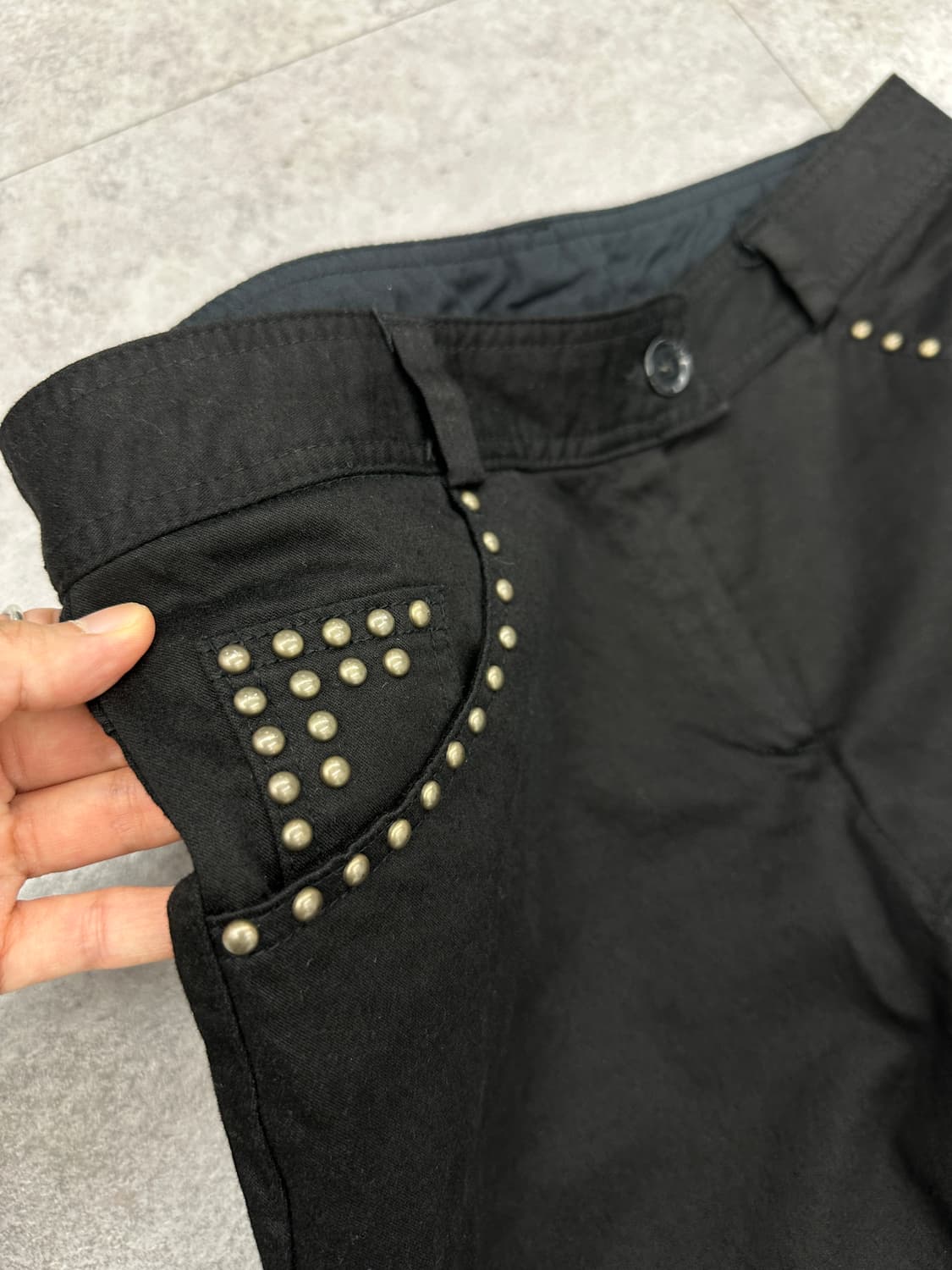 Vintage stud black jeans slim straight 상품이미지5