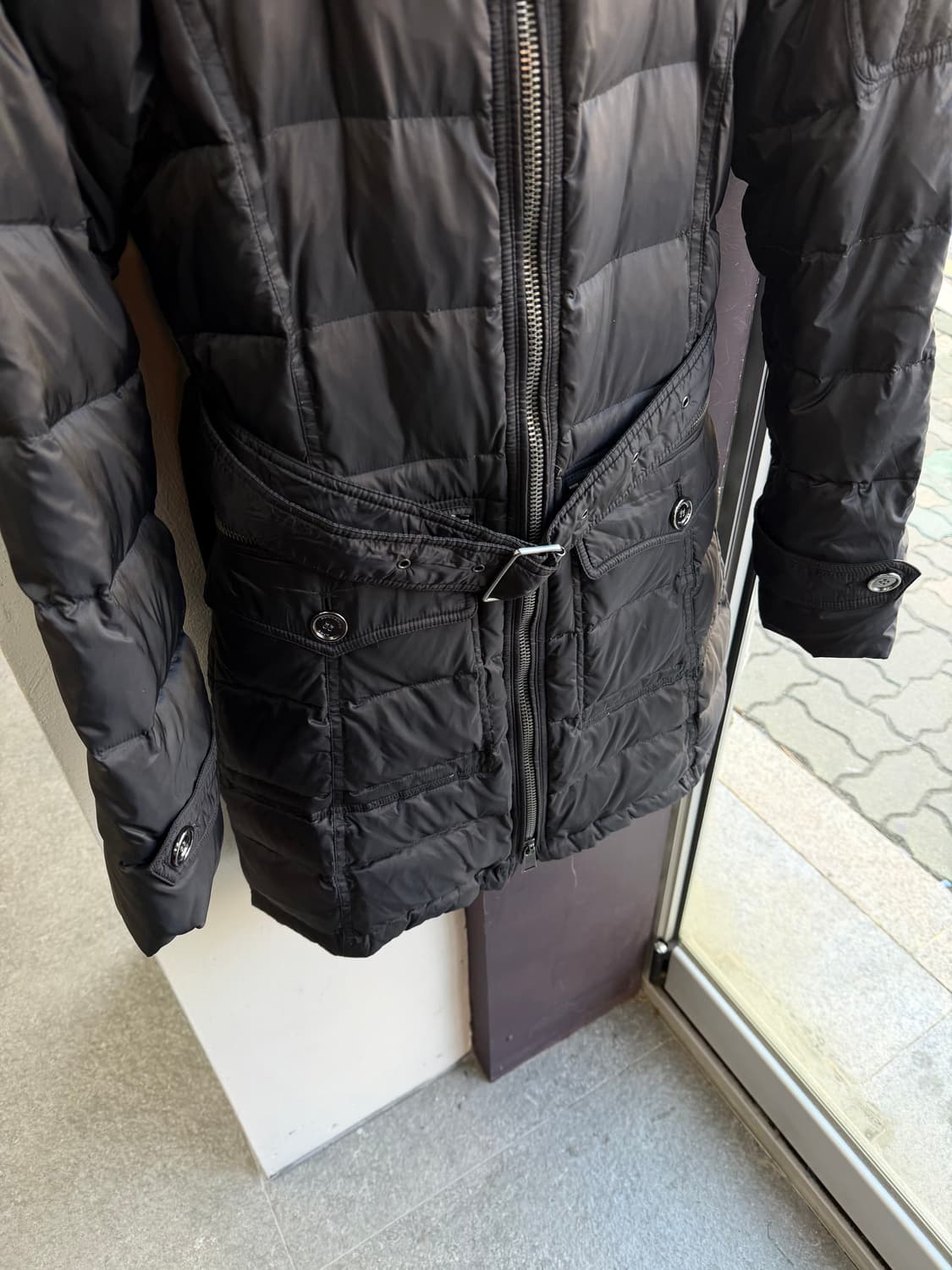 XS/ 버버리 이중 레이어 벨티드 다운 패딩 점퍼 상품이미지4