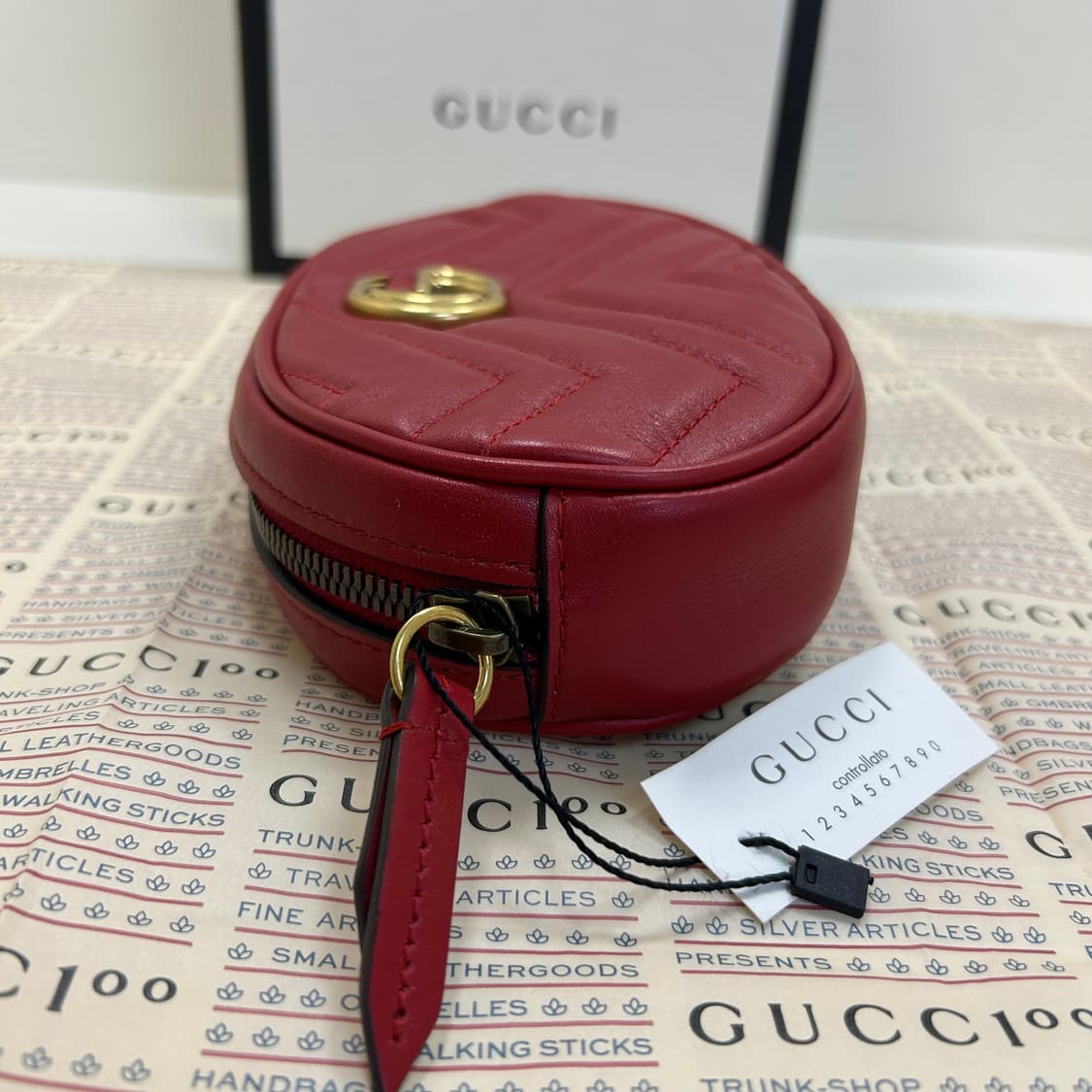 (새상품)구찌 마몽 마틀라세 벨트백 레드 상품이미지5