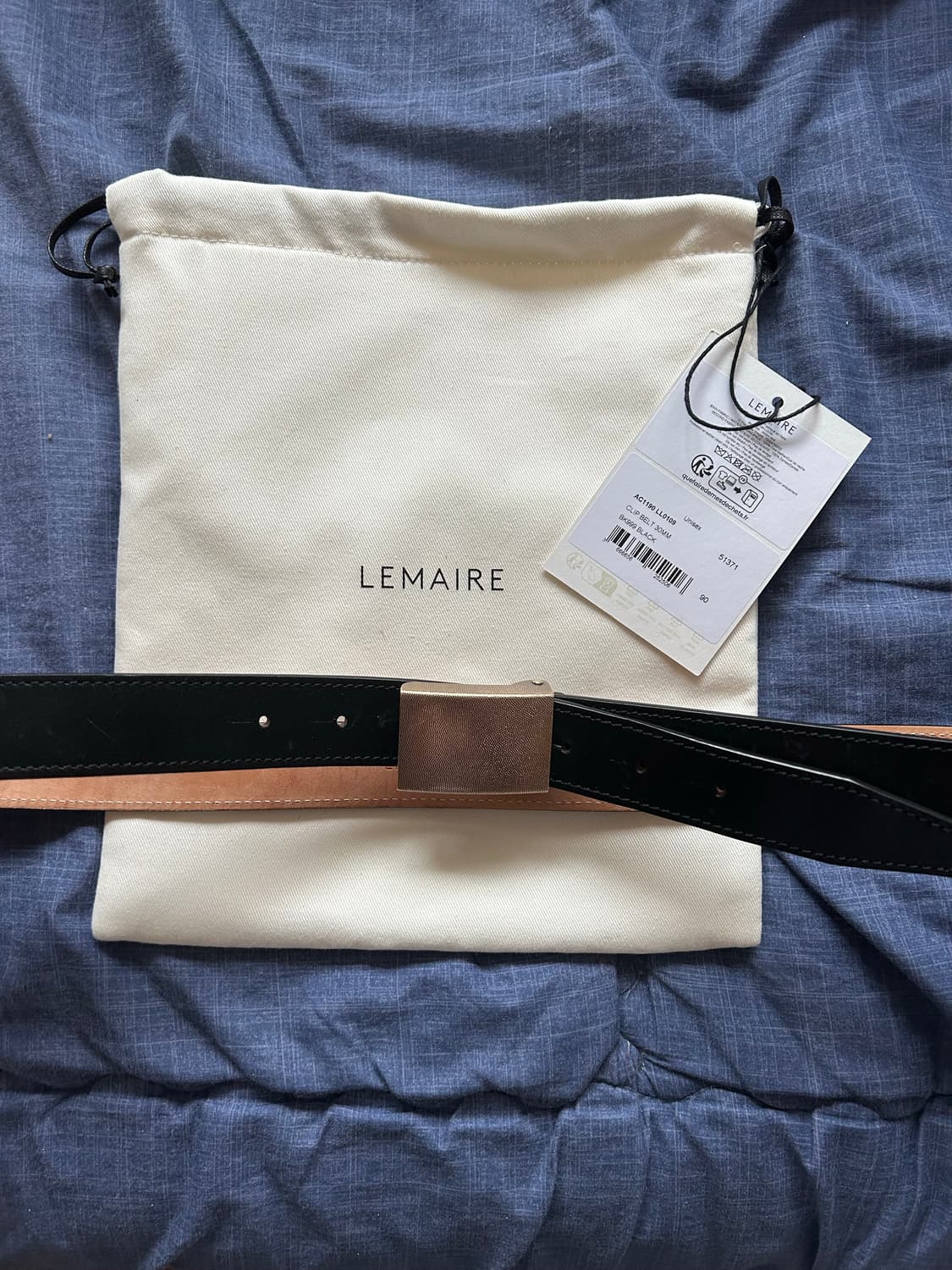 Lemaire gold buckle clip belt 90 상품이미지1