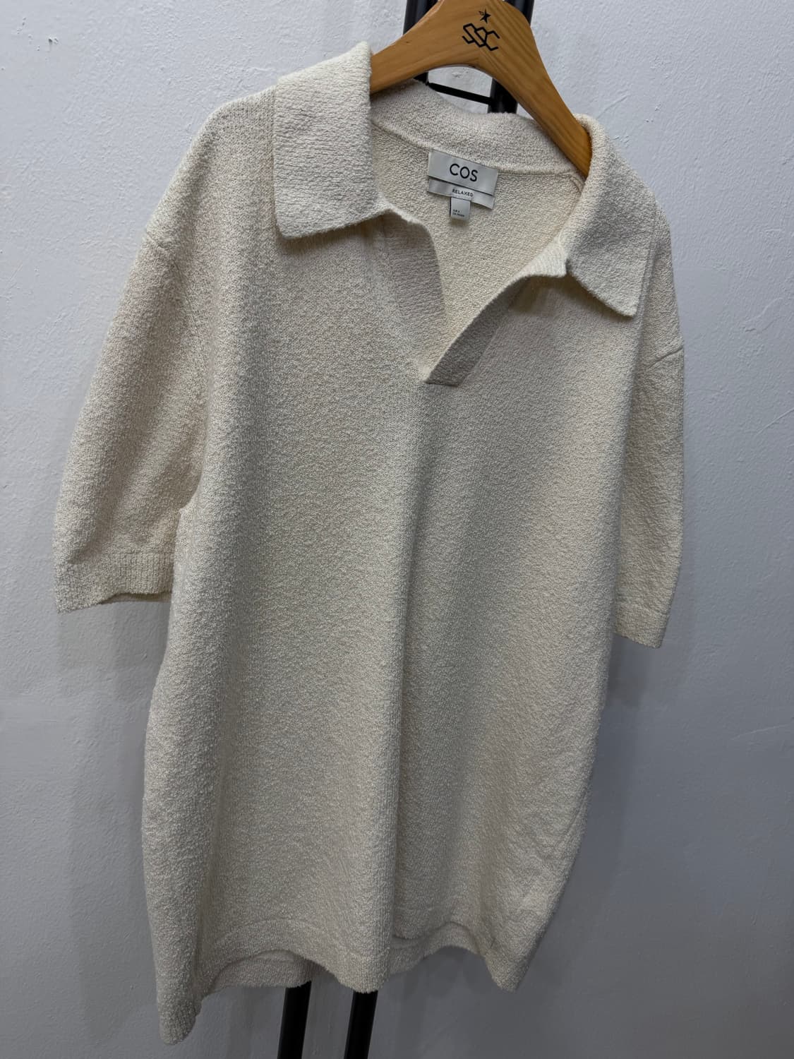 정품) COS 코스 남성 릴렉스핏 카라 니트 반팔 S 상품이미지2