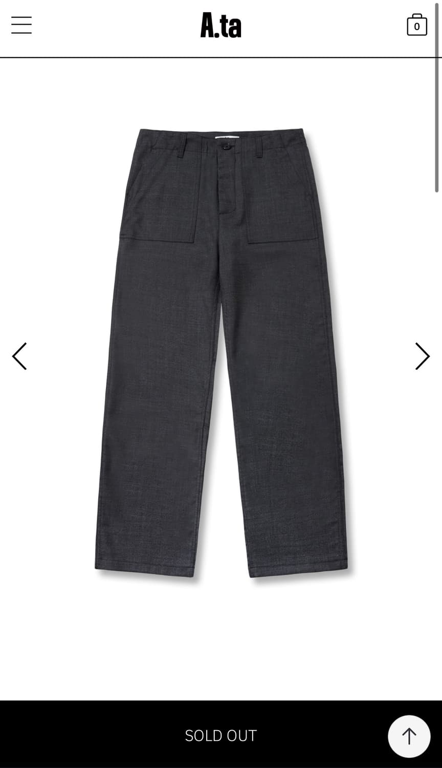 A.ta GRID FATIGUE PANTS( Shadow Grey) 상품이미지1
