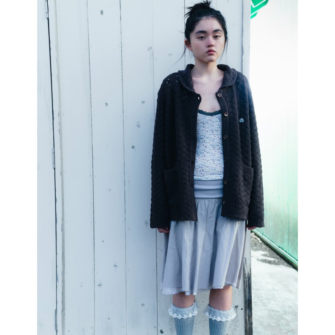 코이세이오 웨이브 니트 가디건 다크브라운 상품이미지5