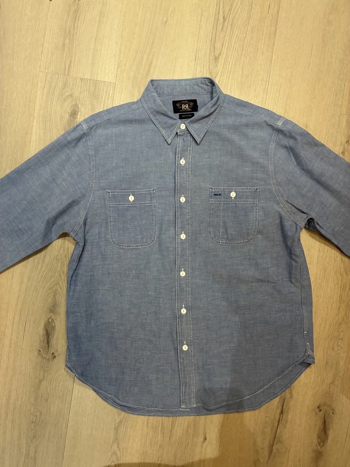 RRL 더블알엘 샴브레이 워크셔츠 블루 상품이미지1