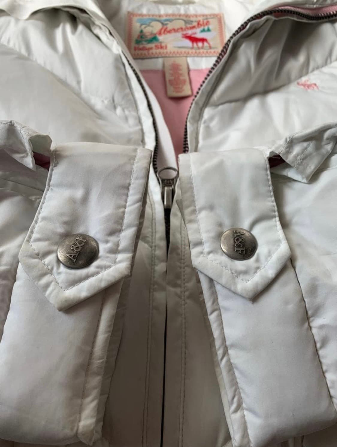 유일매물)아베크롬비 핑크순록 울프죠 퍼 패딩 상품이미지3