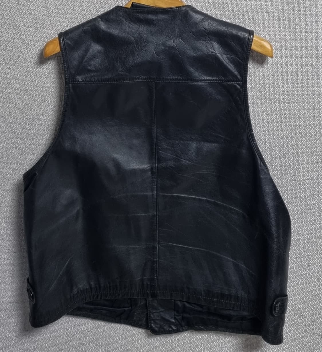 XXL ) 블랙 빈티지 소가죽100% 조끼 베스트 상품이미지2