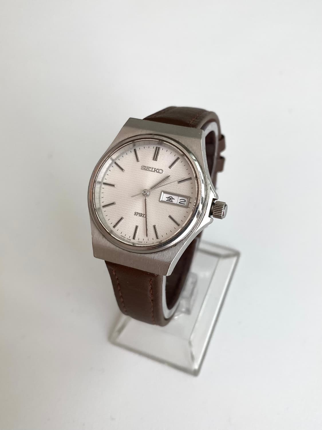 Seiko 세이코 쿼츠 데이데이트 브라운 레더 상품이미지1