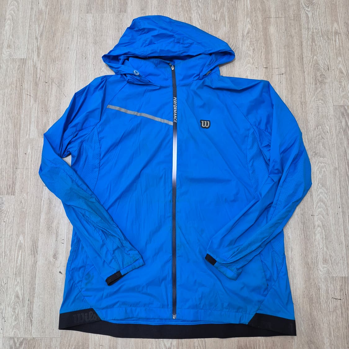 윌슨 와펜 로고 후드 바람막이 집업자켓 상품이미지1