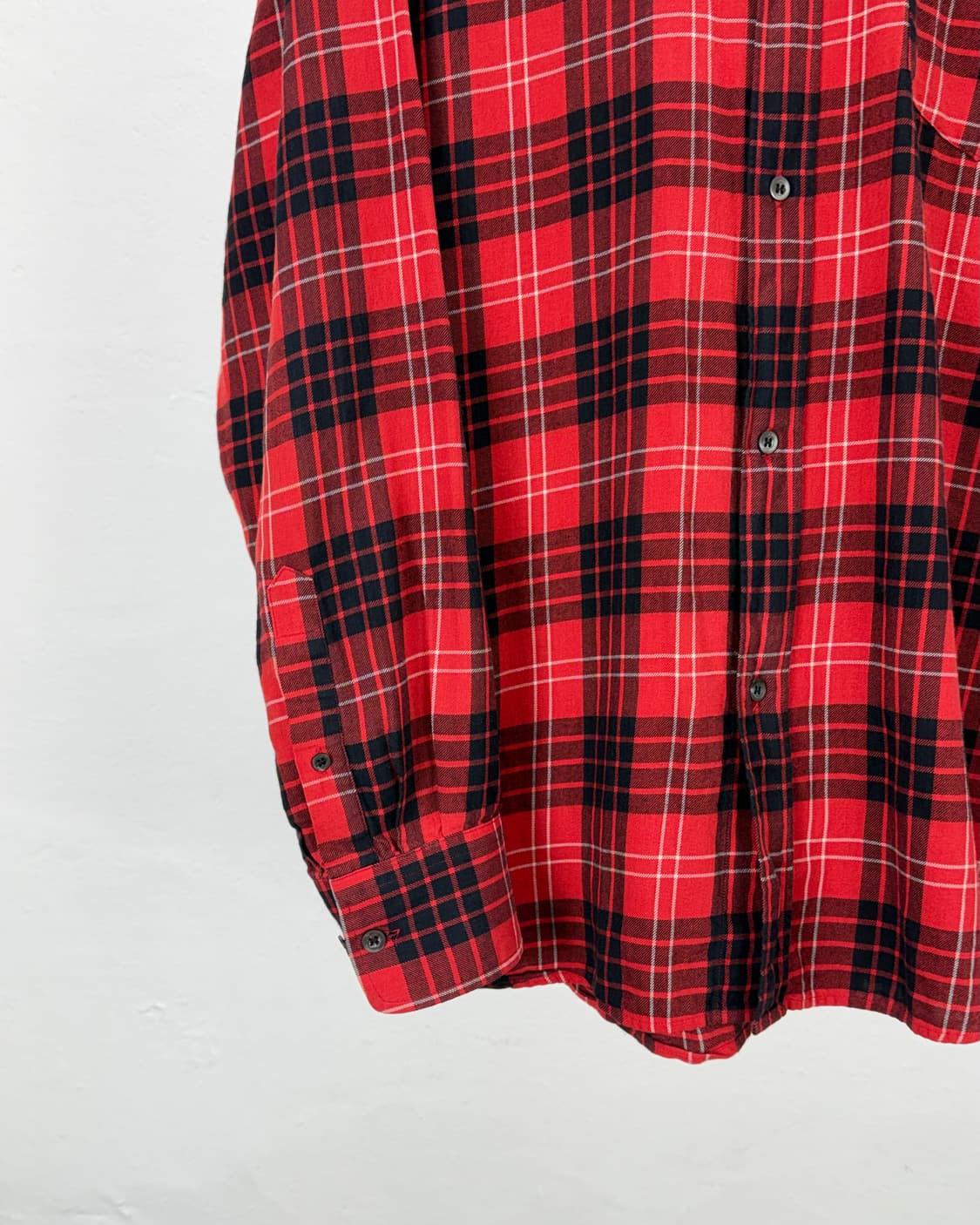 드리스 반 노튼 레드 체크 체스트 포켓 오버 셔츠 상품이미지4