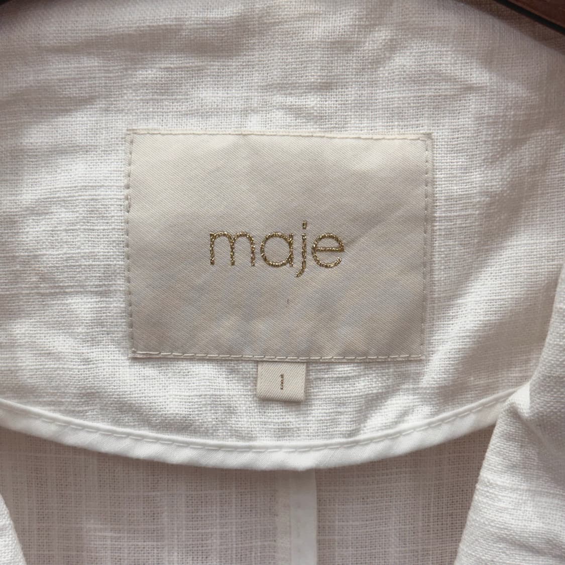 마쥬 린넨 블렌드 자켓 사선지퍼 스냅버튼 포켓 디테일 아이보리 상품이미지7