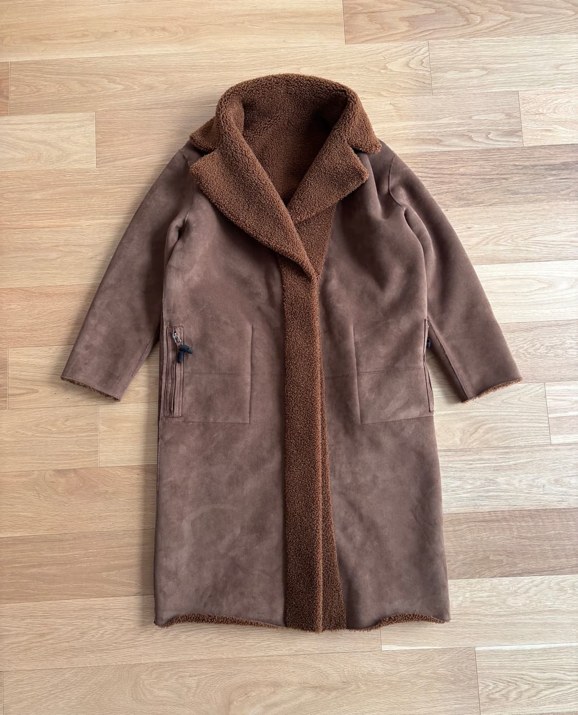 쉬즈미스 무스탕 리버시블 롱코트 55 상품이미지1