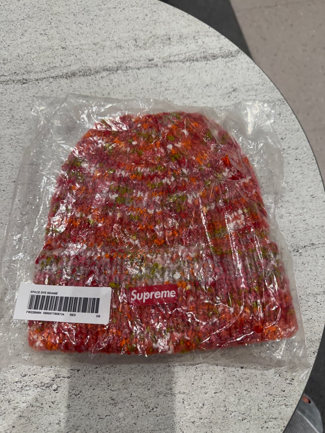 슈프림 스페이스 다이 비니 space dye beanie 레드핑크 상품이미지1