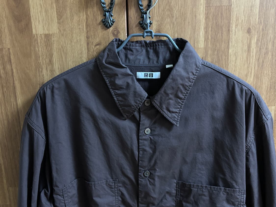 [L] 유니클로U 유틸리티 셔츠 브라운 상품이미지3