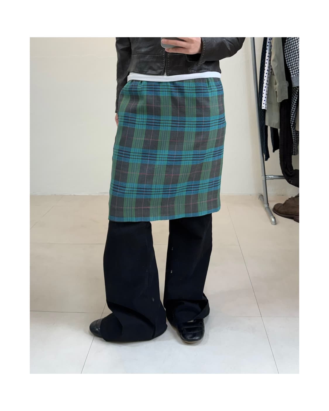 빈티지 체크 스커트 상품이미지1