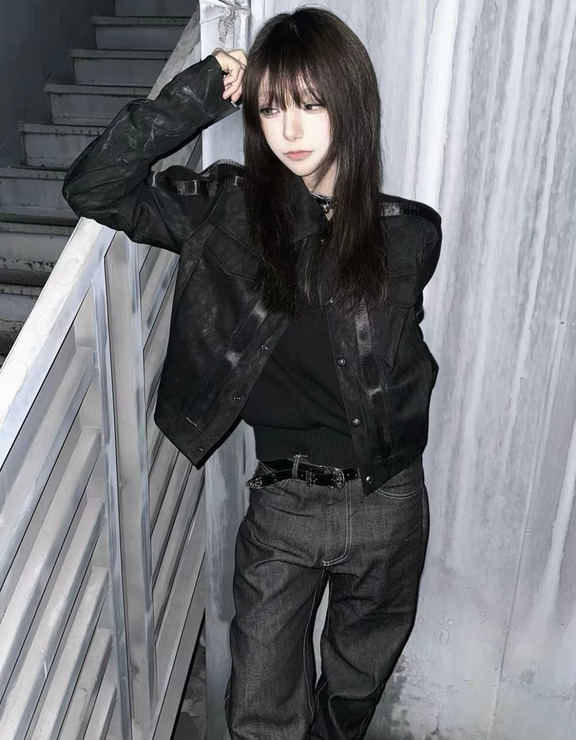 Visual Core Leather Cropped Jacket 상품이미지2
