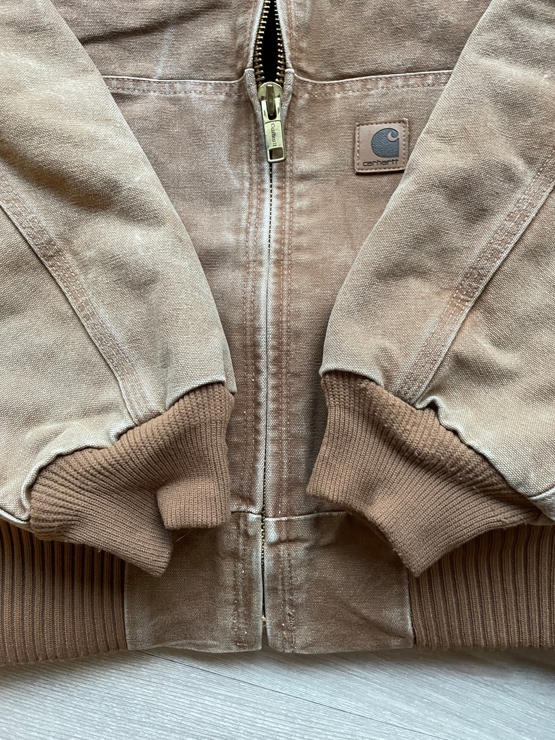 칼하트 j130 BRN 브라운 액티브 자켓 샌드스톤 빈티지 상품이미지6