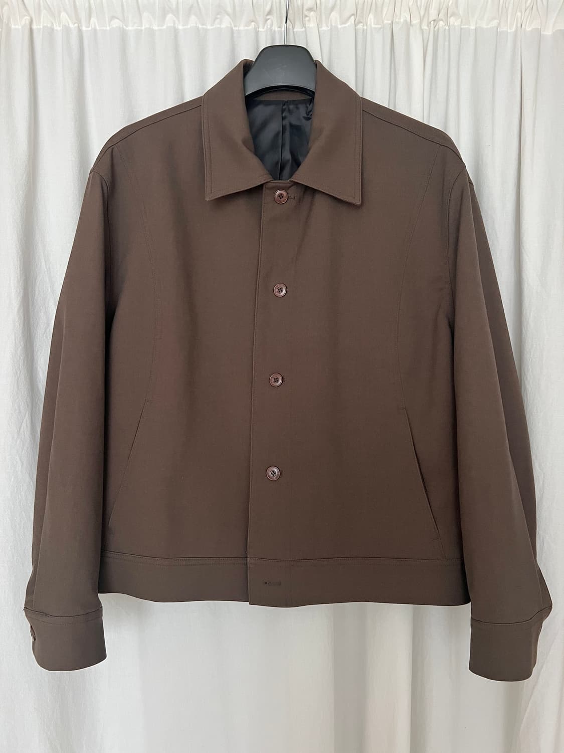 DRAW FIT Wool Blend Harrington Jacket -  상품이미지1