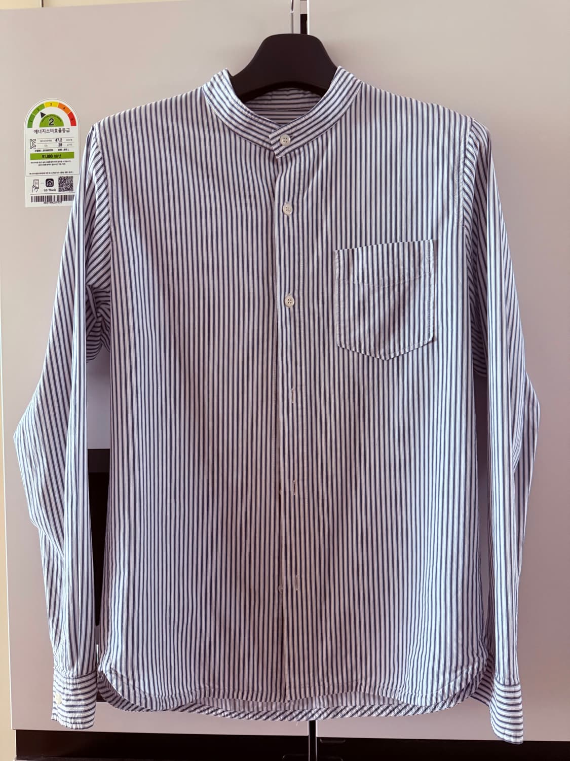 a.p.c 아페쎄 블루 스트라이프 밴드카라 셔츠 m 상품이미지1