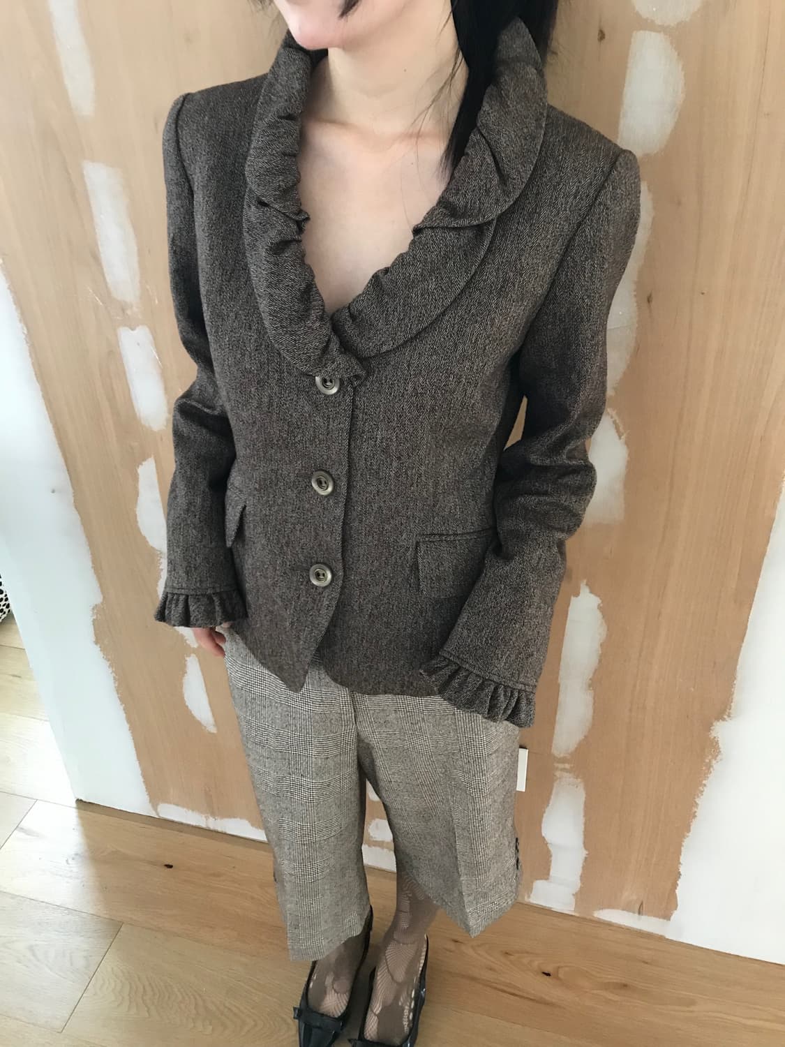 vintage check button capri pants 상품이미지3