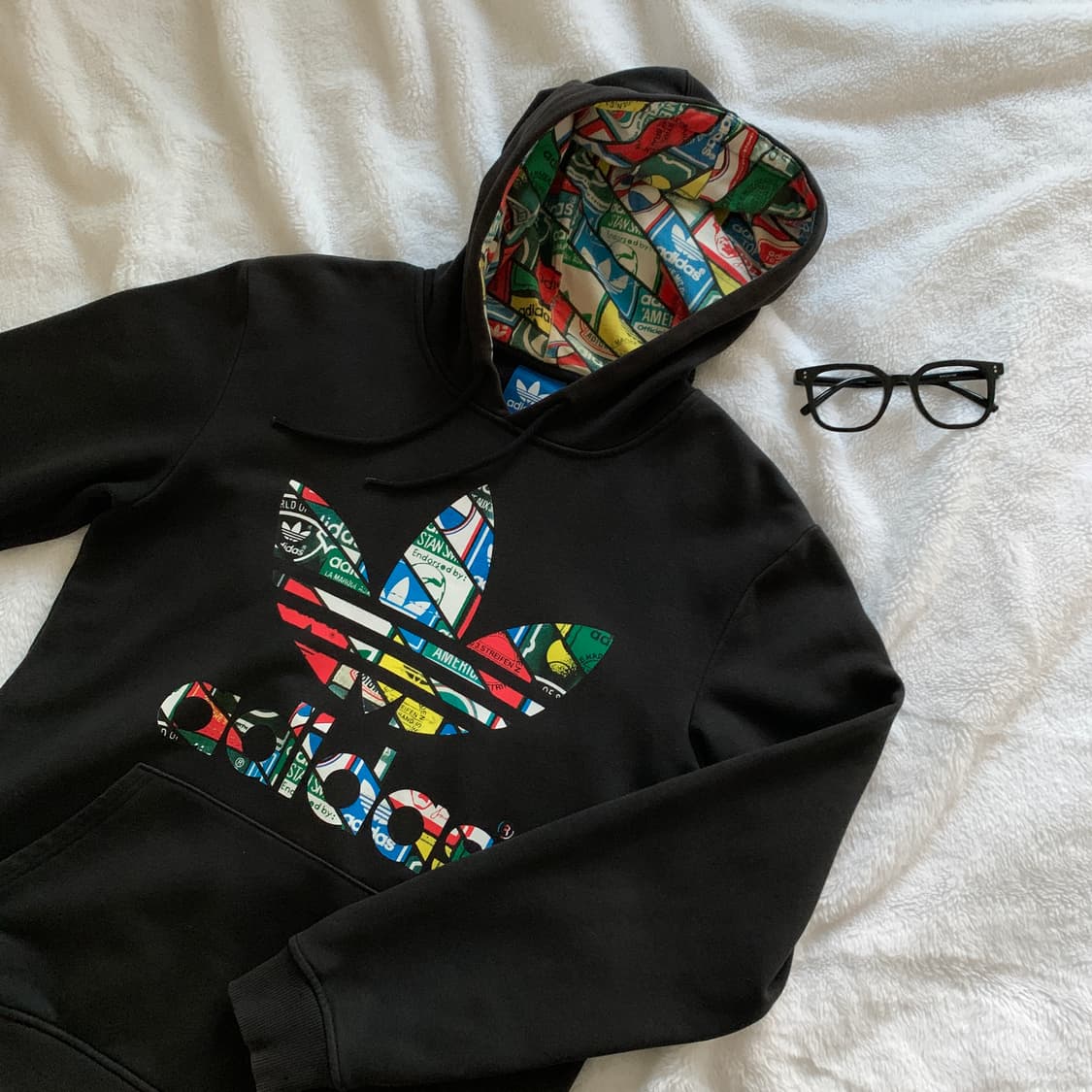 아디다스 오리지널스 빈티지 기모 후드 티셔츠 상품이미지1