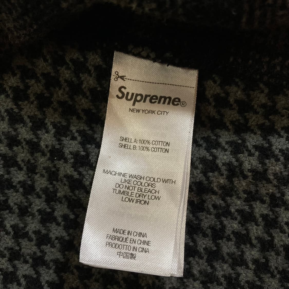 (L) 슈프림 23FW 하운드투스 플레이드 플란넬 셔츠 블랙 상품이미지6