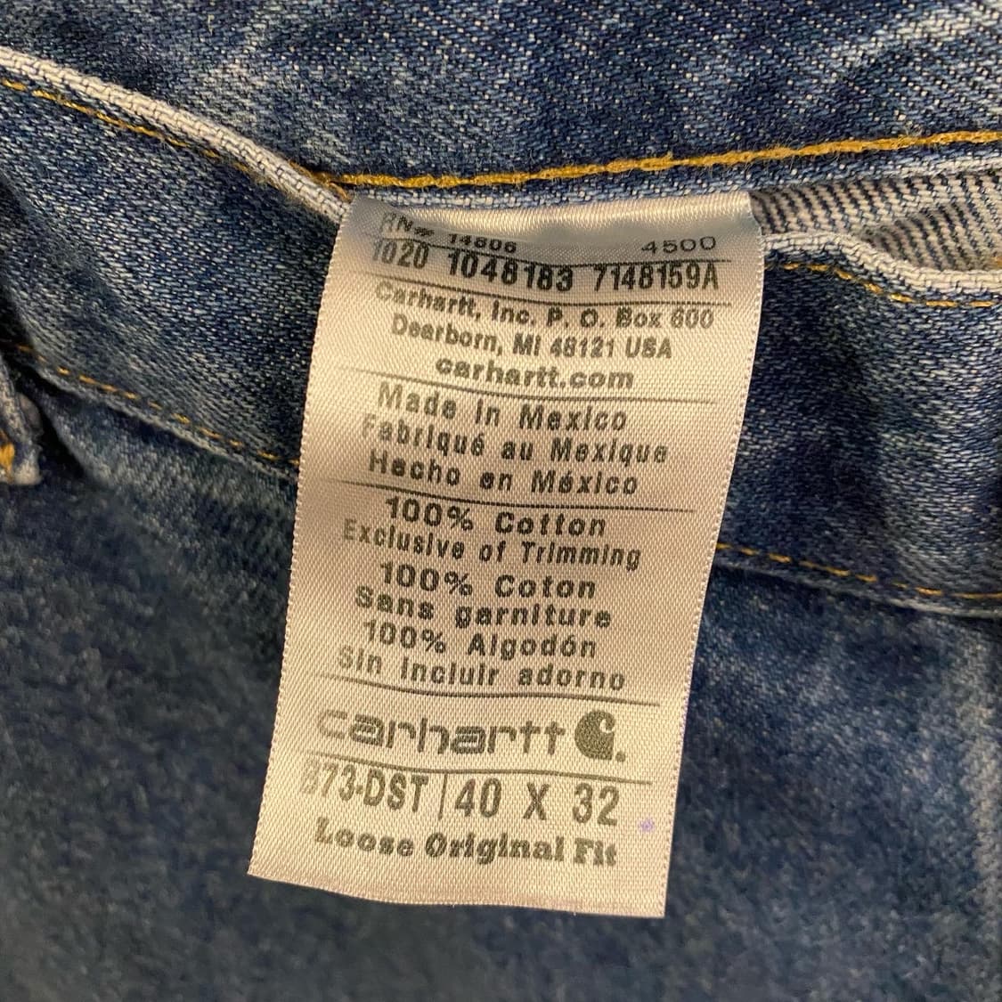 레어 00s USA 칼하트 워크 더블니 데님팬츠 상품이미지9